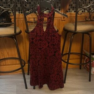 My Michelle Burgundy and Black Backless Dress